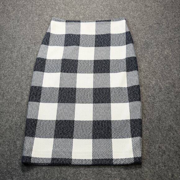 Women's Banana Republic Blue and White Checked Pencil Skirt Size O - Picture 8 of 8
